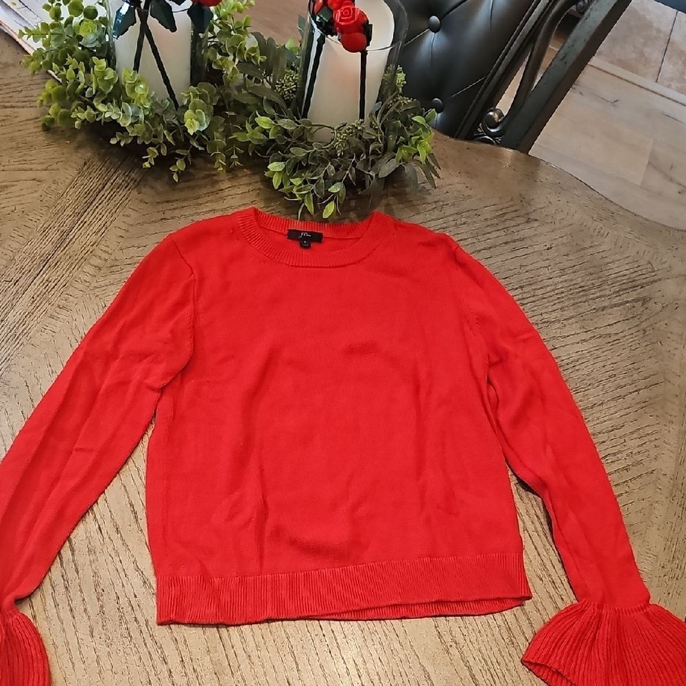J. Crew Vibrant Red Knit Sweater Size M